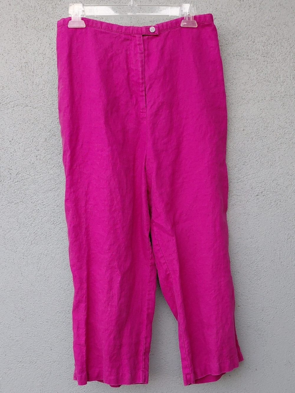 Drrssbarn Pink Linen High Rise Capris Pants Women's Large